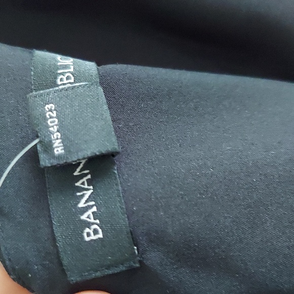 Banana Republic Black Attached Camisole Tiered Sleeveless Fluted Hem Dress Sz 14 - Picture 16 of 16